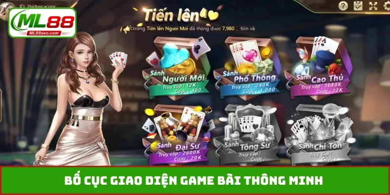 Bố cục giao diện game bài thông minh