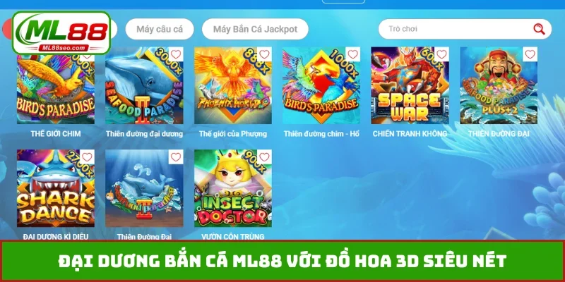 Đại dương bắn cá ML88 với đồ hoa 3D siêu nét