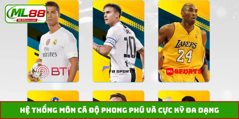 Hệ thống môn cá độ phong phú và cực kỳ đa dạng